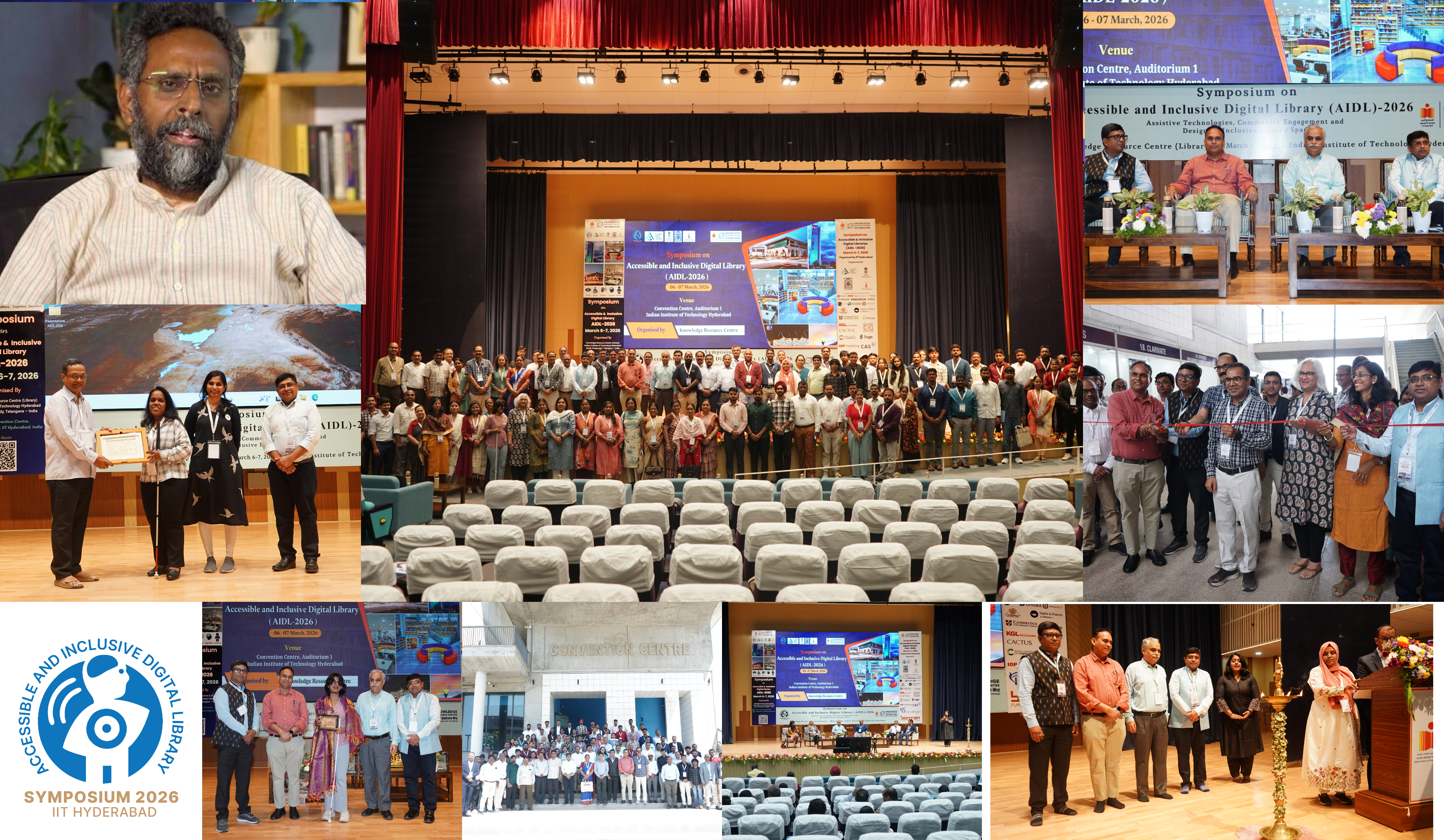 a collage of group photos from AIDL Symposium 2026 Day 1 